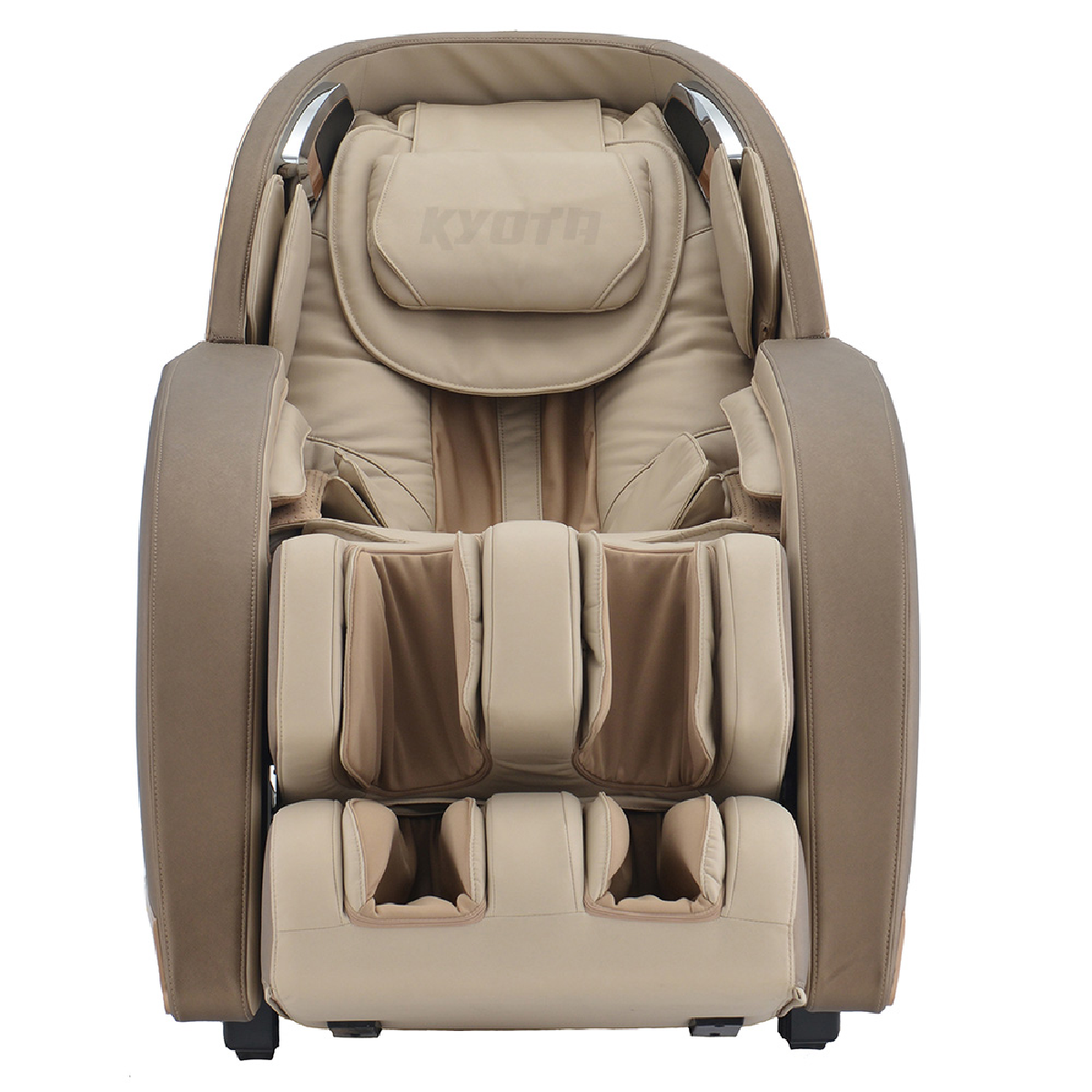 Kyota Kansha 4D Massage Chair M878 in Tan front view - Home Bars USA