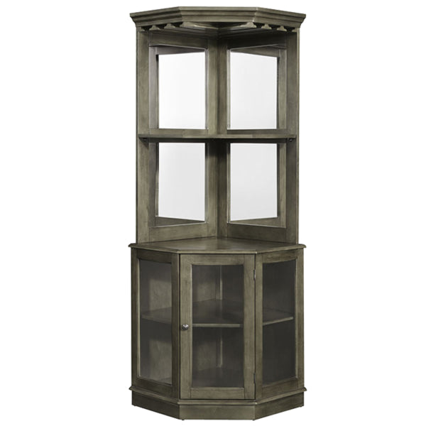 RAM Game Room Corner Bar Cabinet in Slate - Home Bars USA