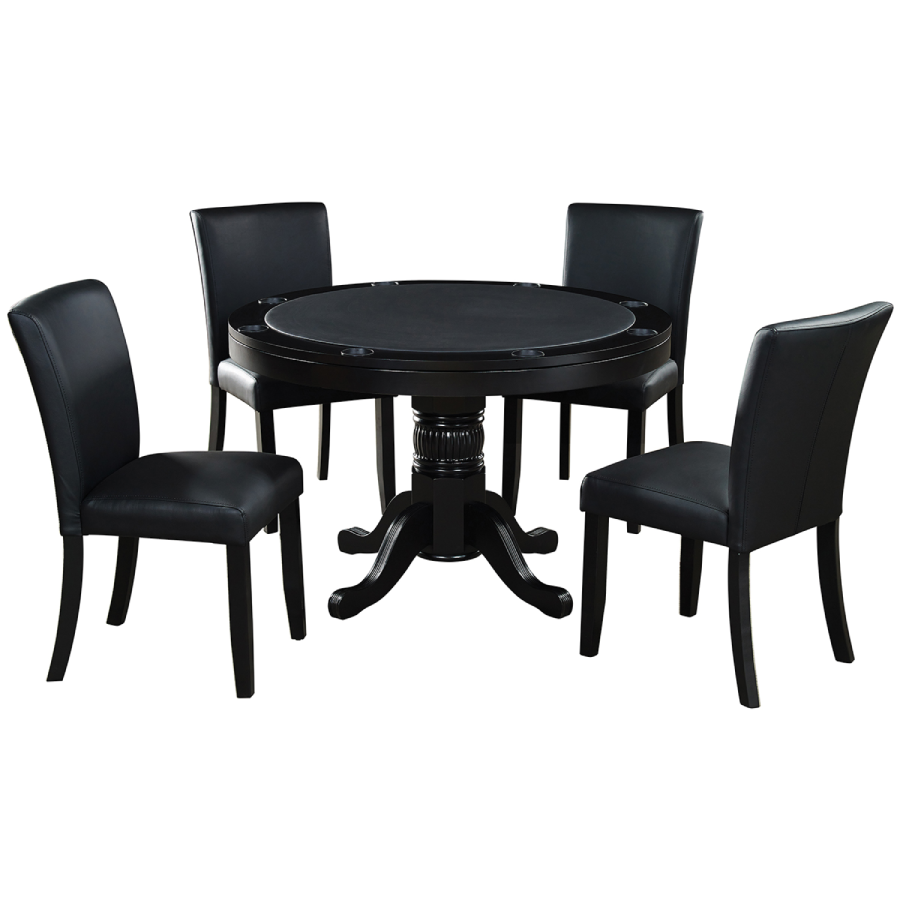 RAM Game Room Dining Game Chair Poker Set in Black - Home Bars USA