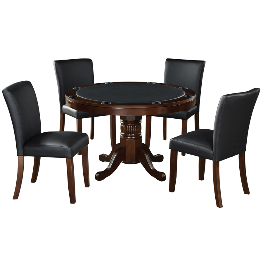 RAM Game Room Dining Game Chair Poker Set in Cappuccino - Home Bars USA