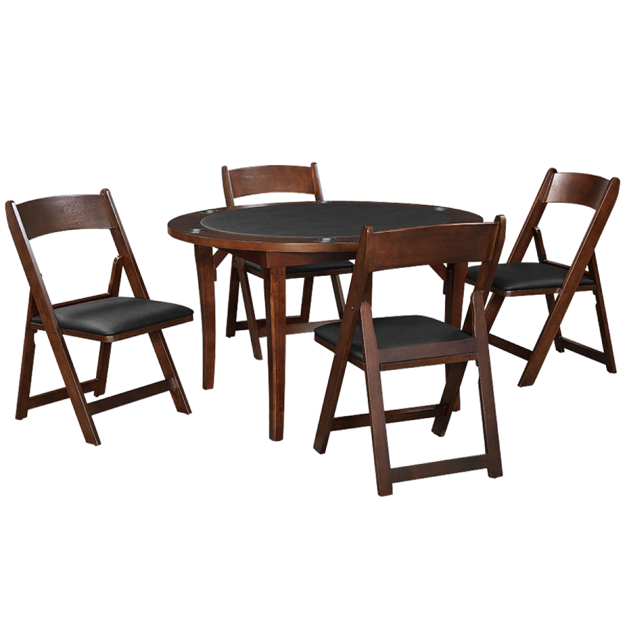 RAM Game Room Folding Game Chair Poker Set in Cappuccino - Home Bars USA