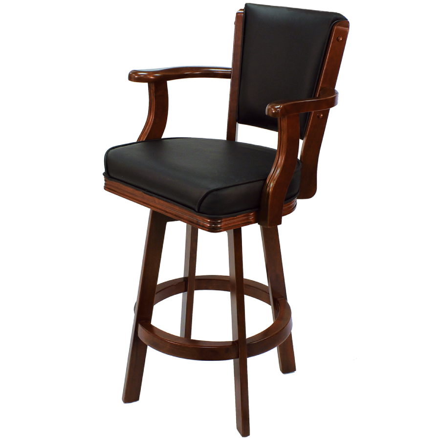 RAM Game Room Swivel Bar Stool With Arms in English Tudor - Home Bars USA