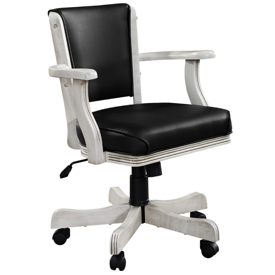 Bar Chear RAM Game Room Swivel Game Chair in Antique White | Home Bars USA