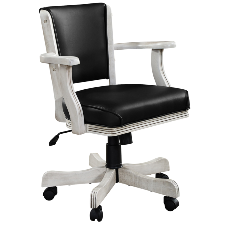 RAM Game Room Swivel Game Chair in Antique White - poker chair - Home Bars USA