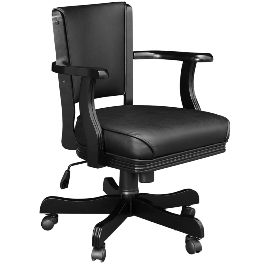 RAM Game Room Swivel Game Chair in Black - poker chair - Home Bars USA
