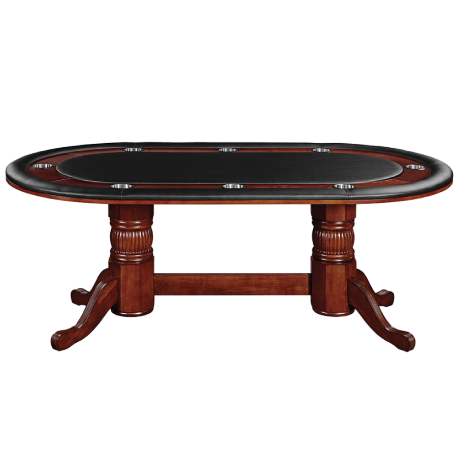 RAM Game Room 84&quot; Texas Hold &#39;em Game Table in English Tudor - Home Bars USA