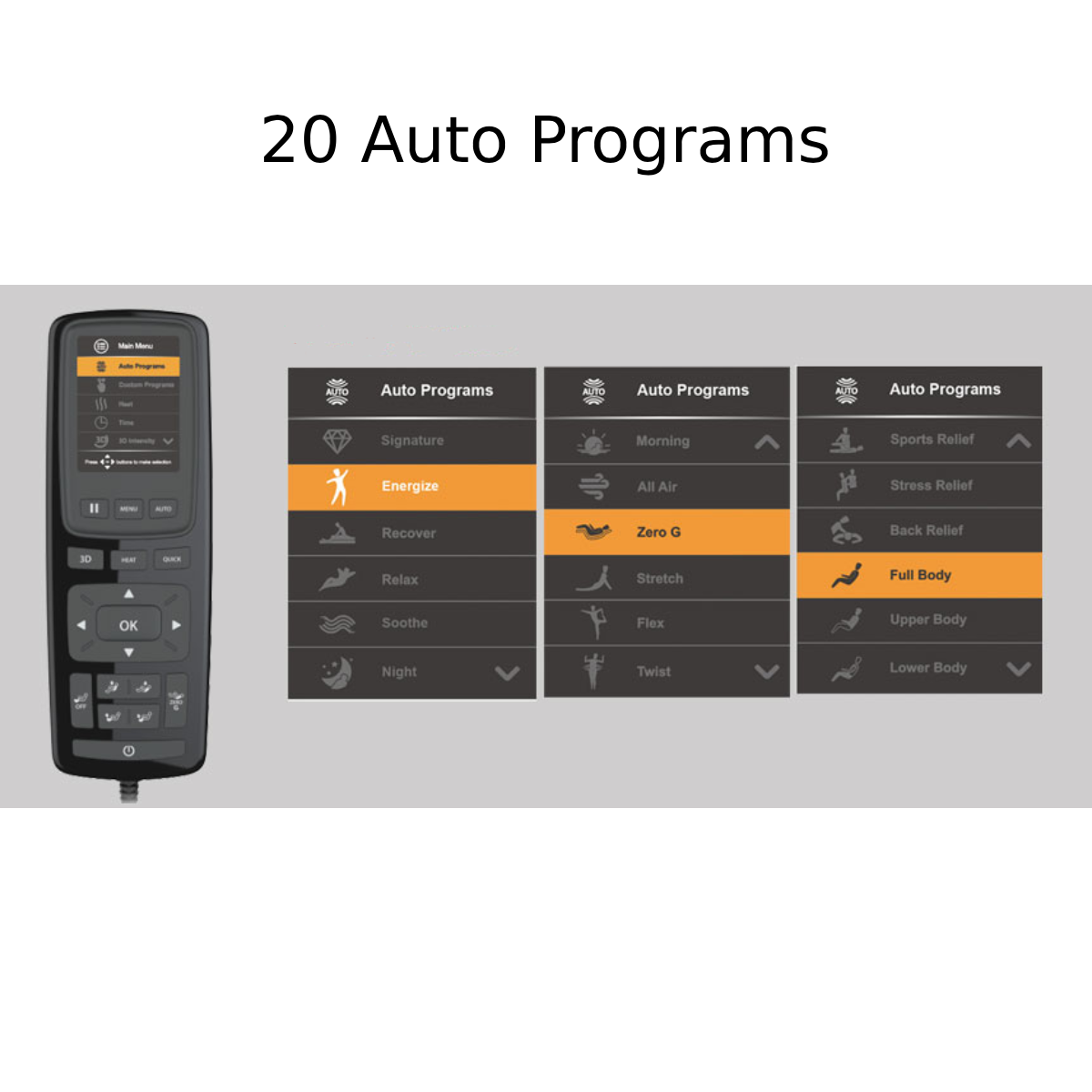 Sharper Image Relieve 3D Zero Gravity Massage Chair in Black 20 Auto Programs - Home Bars USA