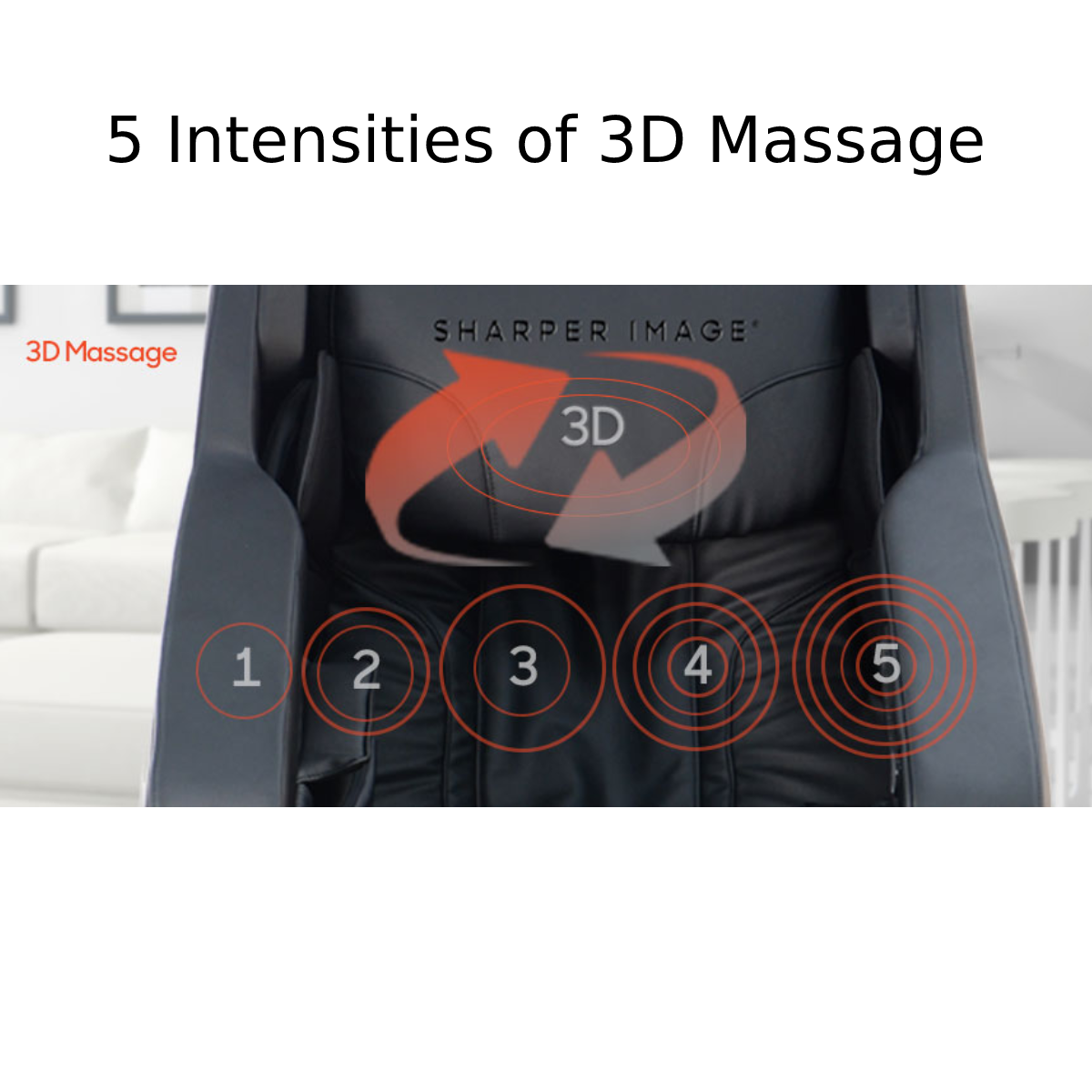 Sharper Image Relieve 3D Zero Gravity Massage Chair in Black 5 Intensities of 3D Massage - Home Bars USA