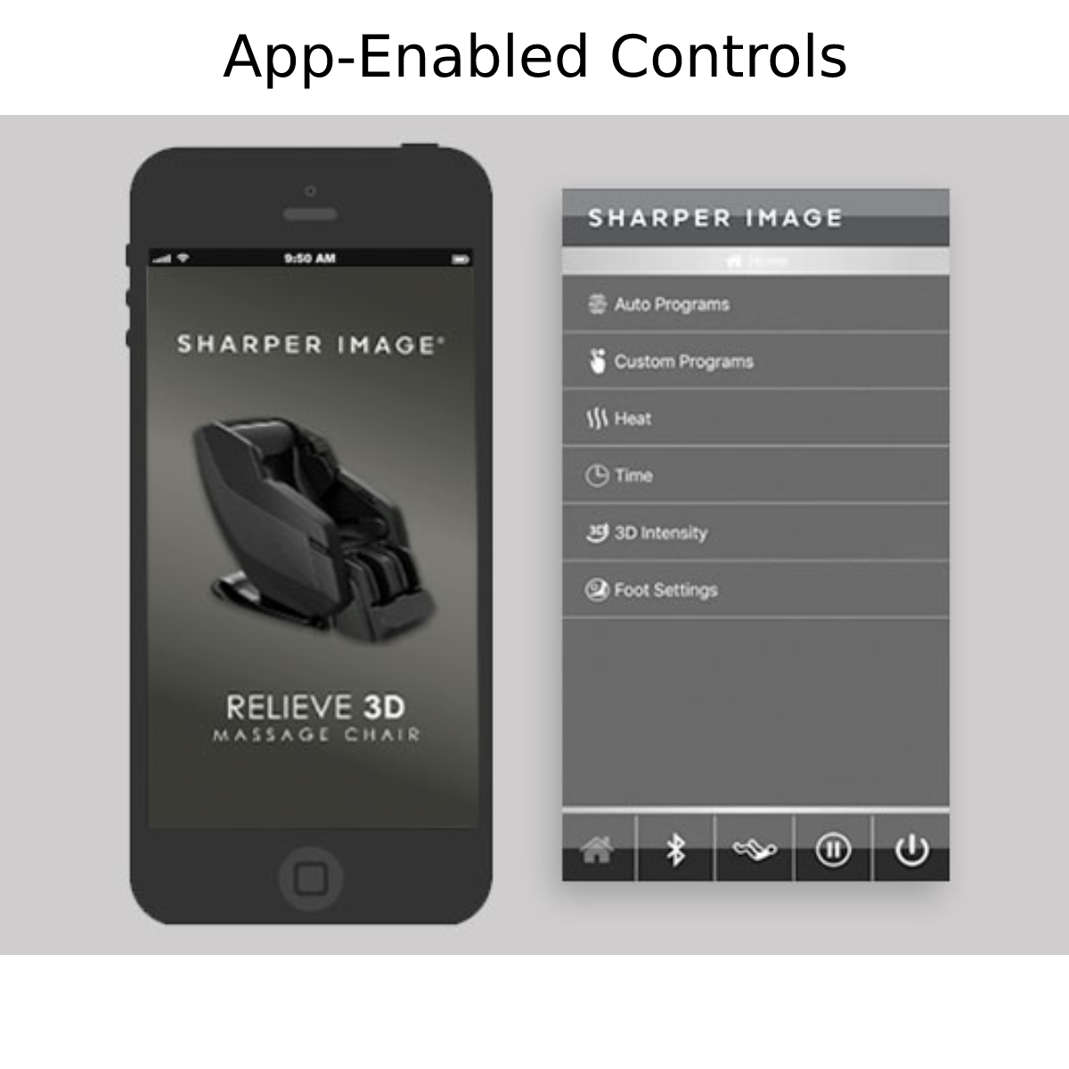 Sharper Image Relieve 3D Zero Gravity Massage Chair in Black App-Enabled Controls - Home Bars USA