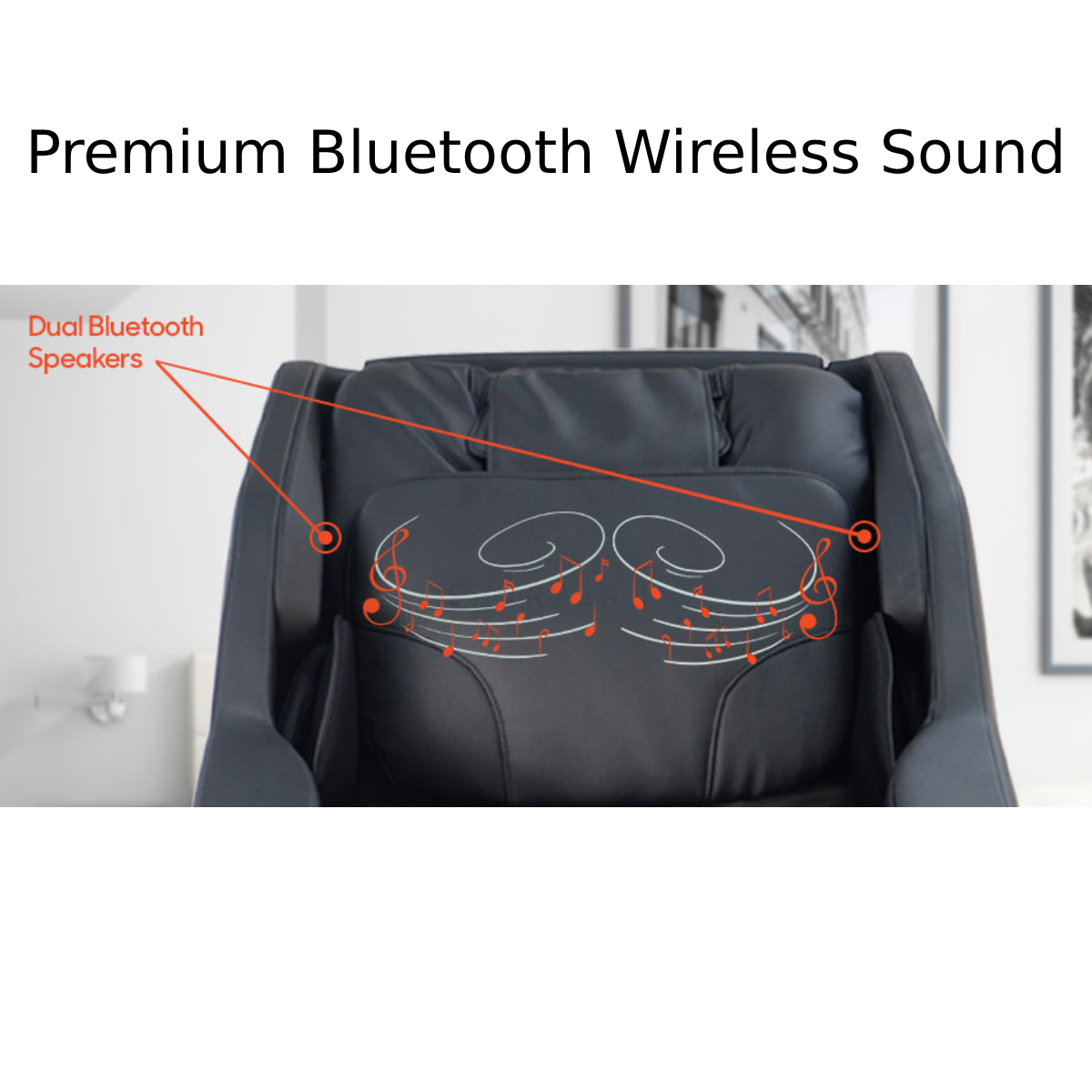 Sharper Image Relieve 3D Zero Gravity Massage Chair in Black Premium Bluetooth Wireless Sound - Home Bars USA