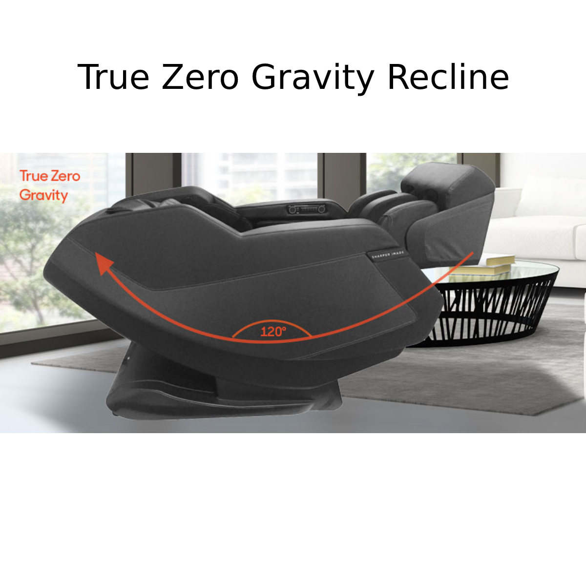Sharper Image Relieve 3D Zero Gravity Massage Chair in Black True Zero Gravity Recline - Home Bars USA