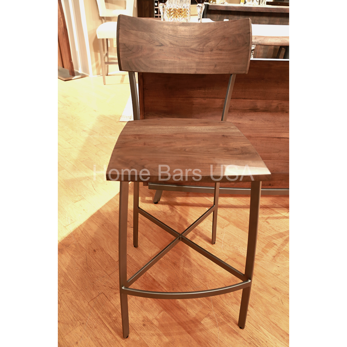 Howard Miller Cosmopolitan Bar Stool 697045 real photo of bar stool front view - Home Bars USA