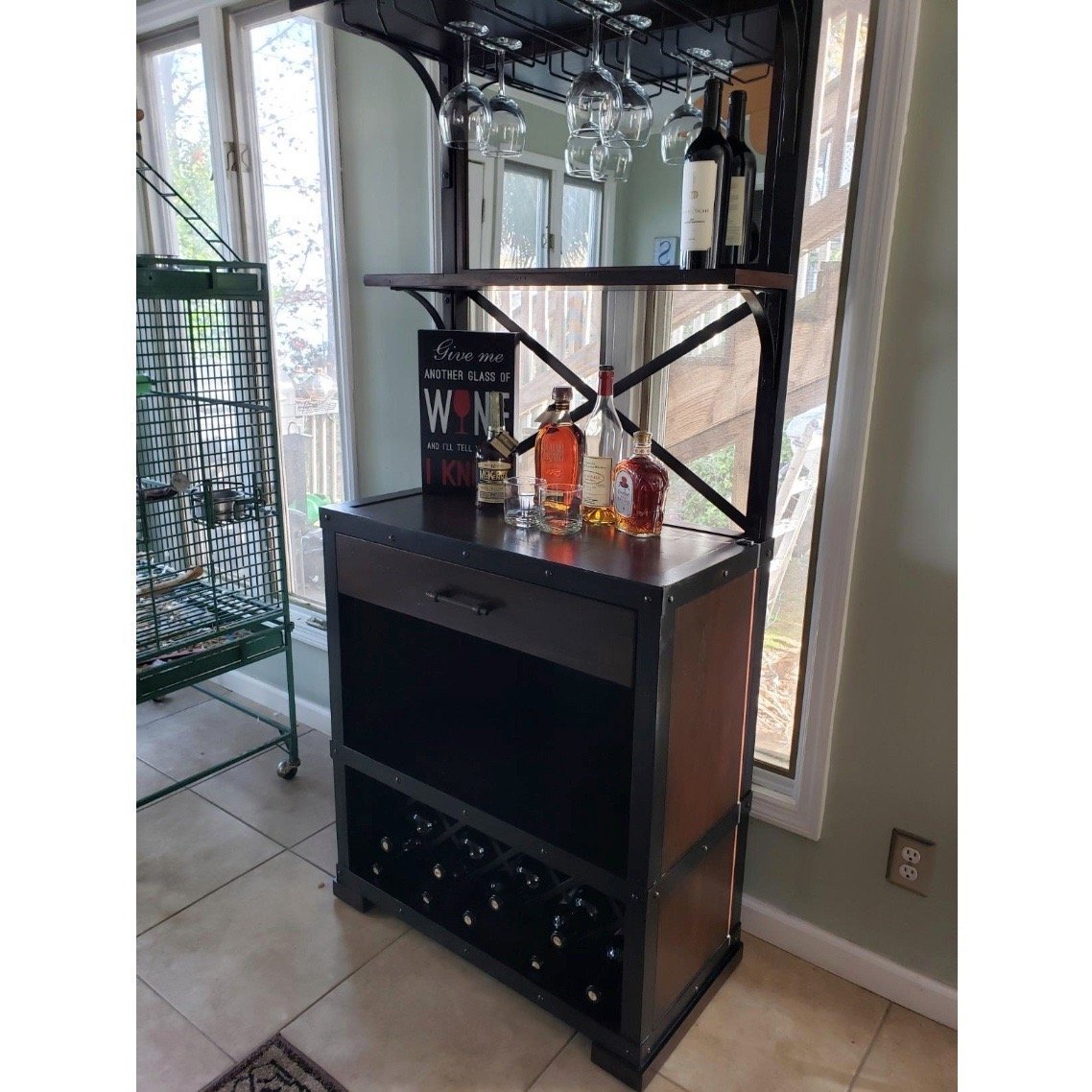 Howard Miller Red Mountain Wine &amp; Bar Cabinet 695138 side view - Home Bars USA